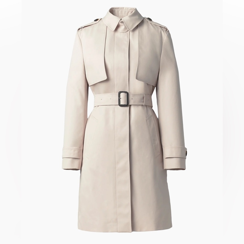 Mackage Cream Belted Trench Coat